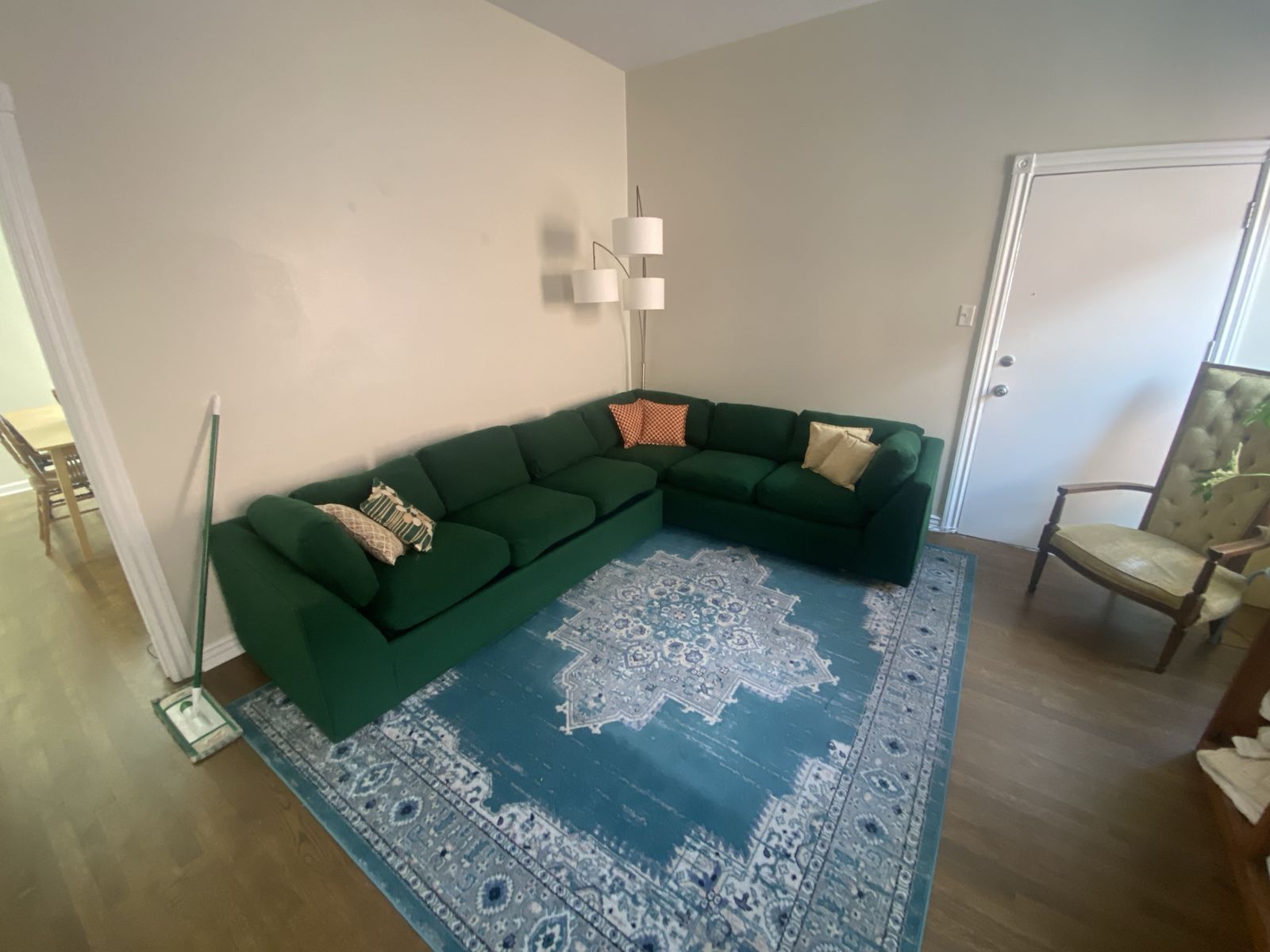 Big Fluffy Green Sectional