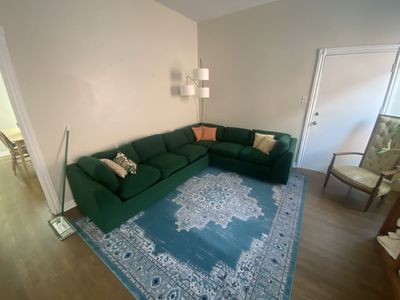 Big Fluffy Green Sectional