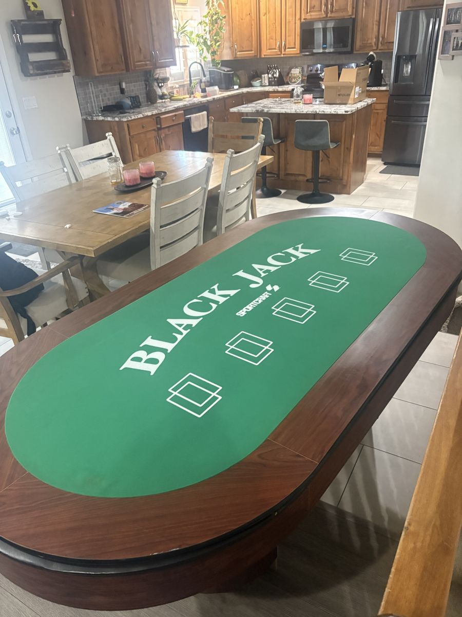 Convertible Poker & Blackjack Table with Wood Finish