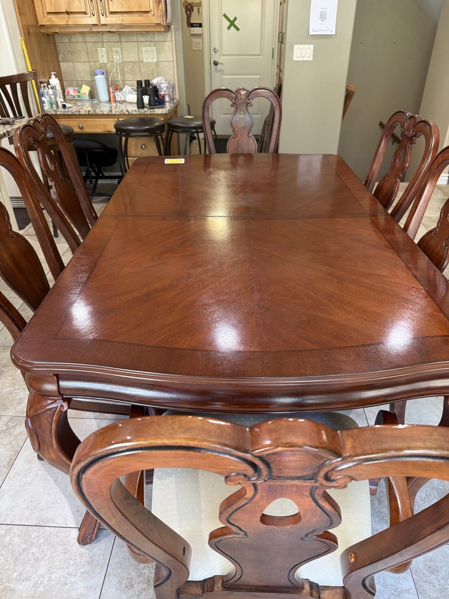 Cherrywood table and 6 chairs