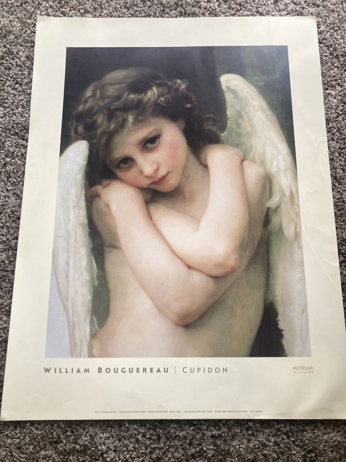 "Cupidon" by William Bouguereau - French Artist - a couple of tiny creases on right side -