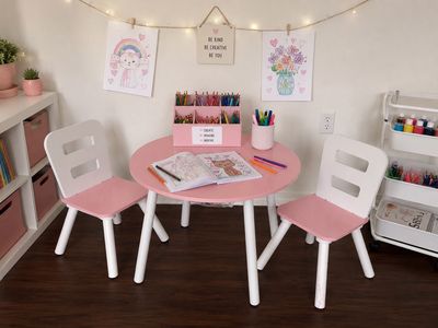 Kids Pink Activity Table & Chairs