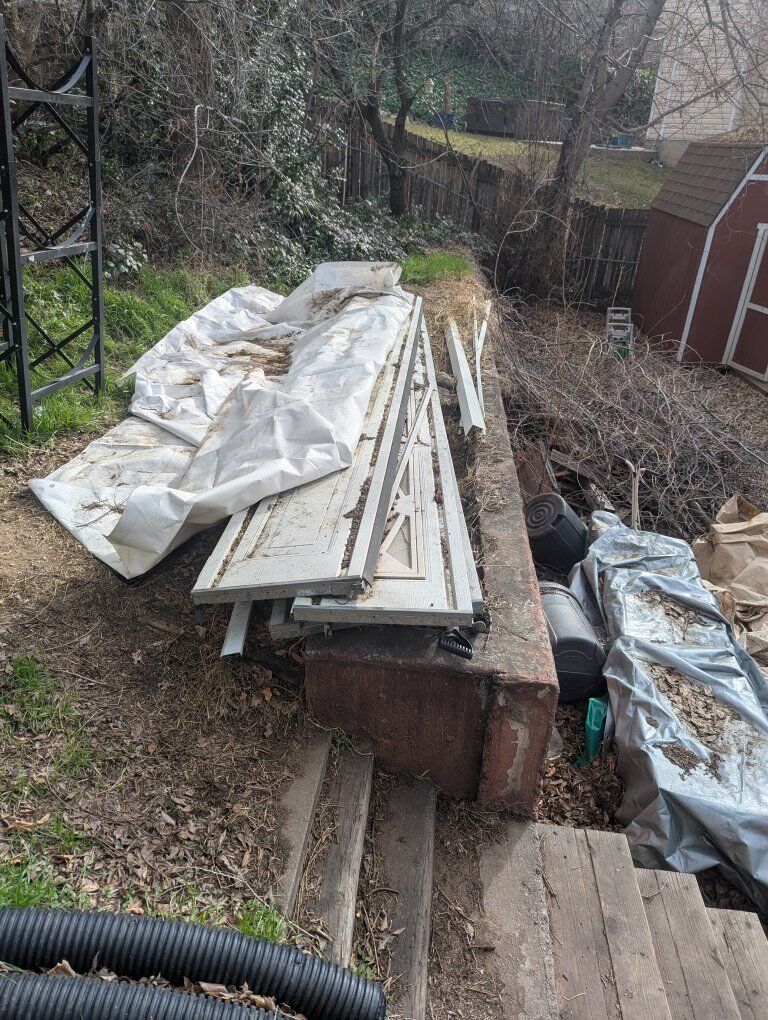 Used Garage door 7 x 16, w rails & spring