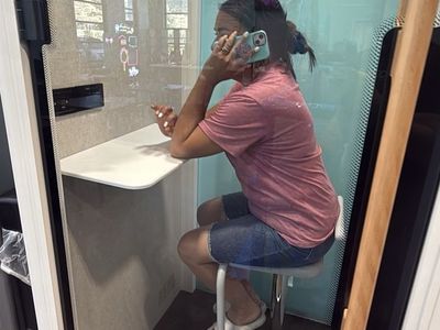 Quiet PrivacyPod S Pod Office Phone Booth - Soundproof Work Pod with Integrated Desk & Stool