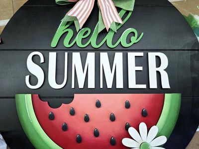 18" Hello Summer Watermelon Doorhanger