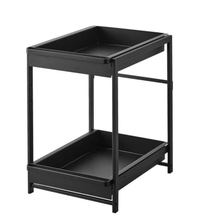 Under-Sink Rack with Pull-Out Shelf, Black