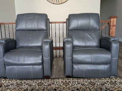 Set of 2 Zero-Gravity Leather Recliners