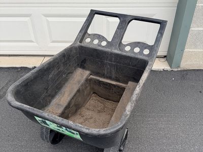 Black Plastic Yard Cart Wheelbarrow Garden Cart