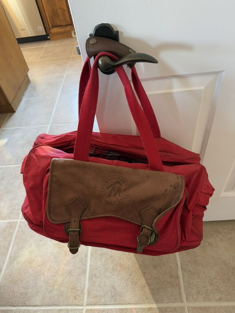 Vintage Marlboro duffel bag 21” L 12” T 10” D