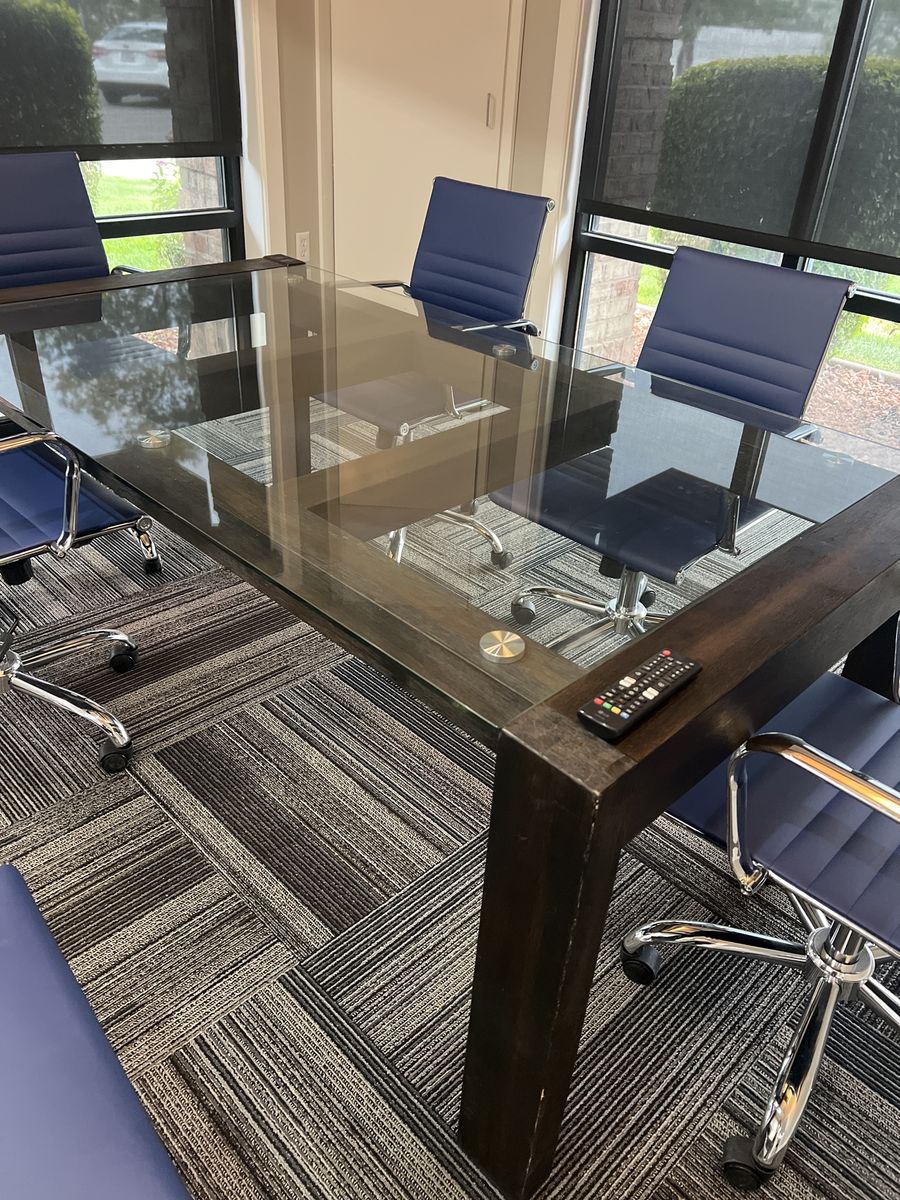 Glass top table