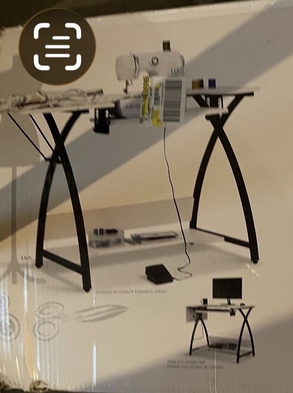 Studio Designs Alpha #30023 Black/White Sewing Table Desk with Storage Shelf