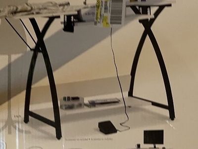 Studio Designs Alpha #30023 Black/White Sewing Table Desk with Storage Shelf