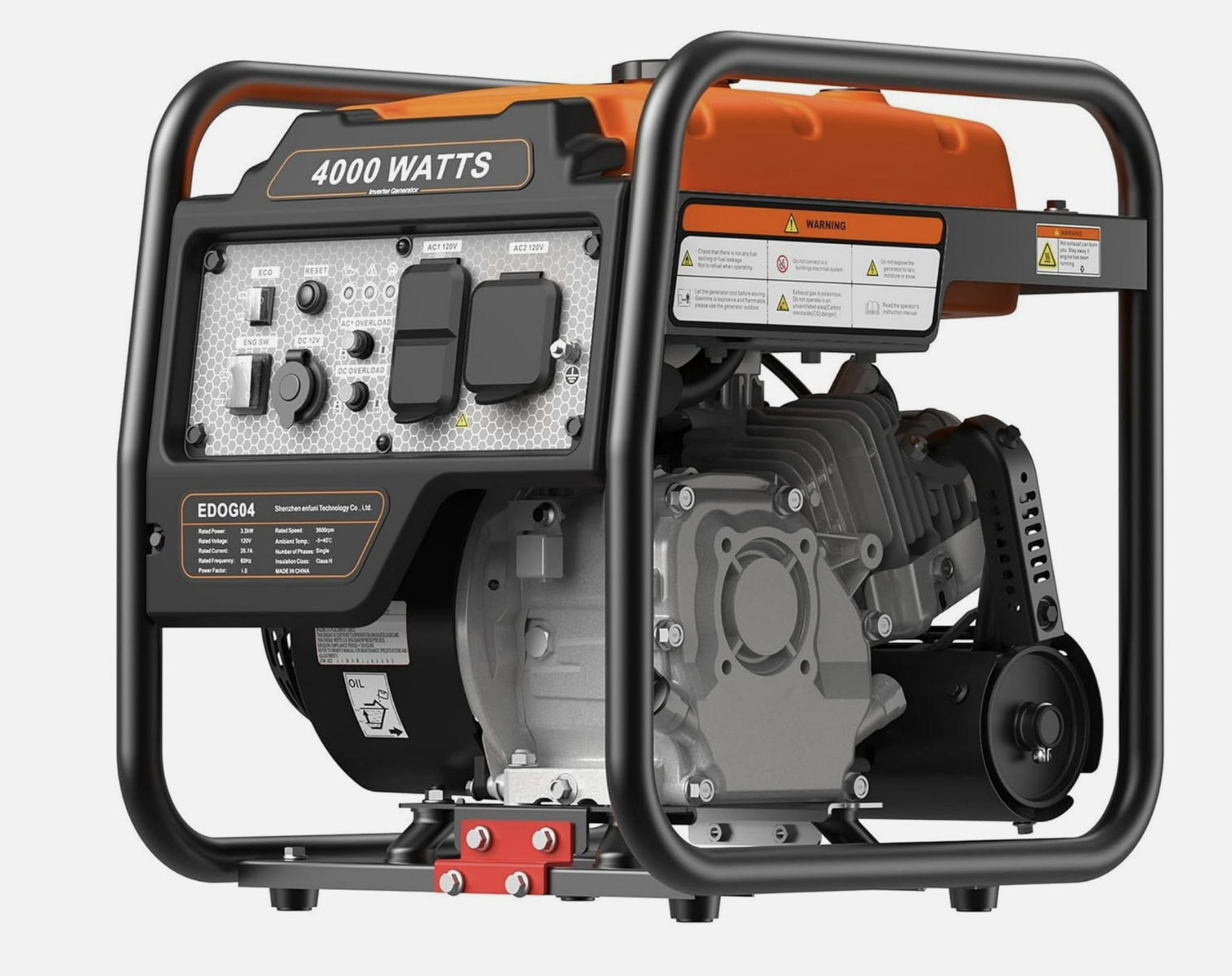 NEW Efurden EDOG04-WM 4000-Watt Portable Inverter Generator, Gas Powered Generator