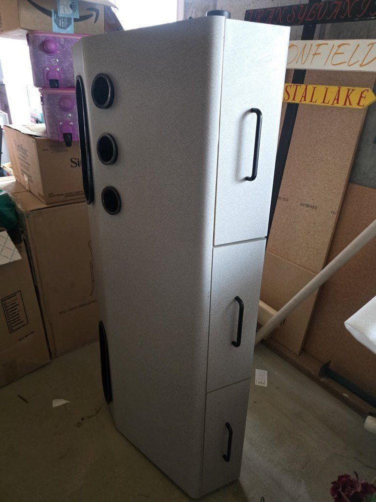 Modern Grey Salon Station - 3 Drawers - Needs Powe