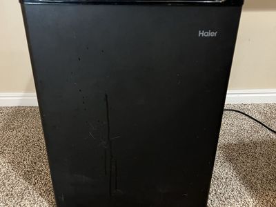Haier Black Compact Mini Refrigerator with Freezer Compartment