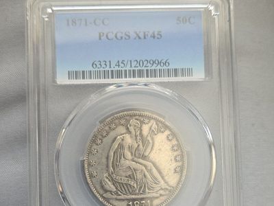 1871-CC PCGS XF45 Seated Liberty Half Dollar Coin