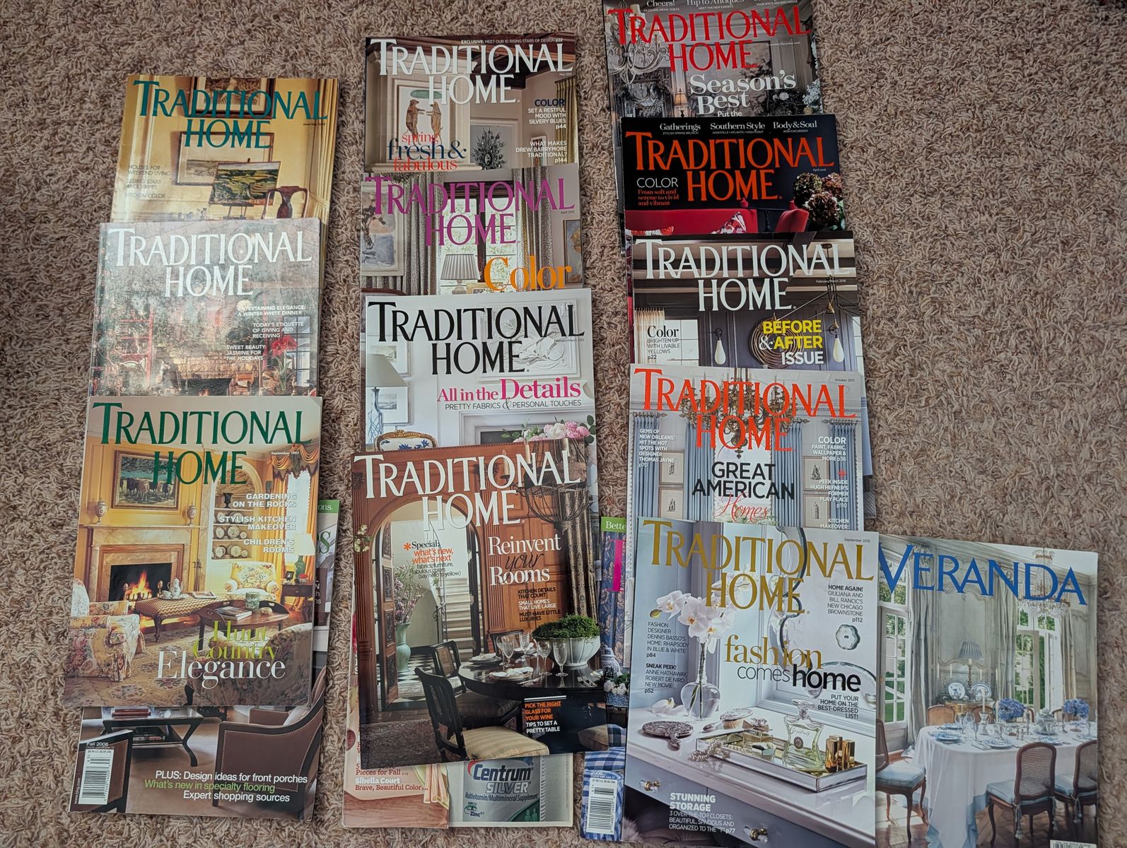 Magazines (12) Traditional Home, Veranda, Better Homes, Beautiful Homes, Beautiful Interiors