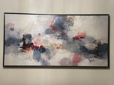 Large Abstract Canvas Wall Art with Black Frame - Contemporary Modern Decor