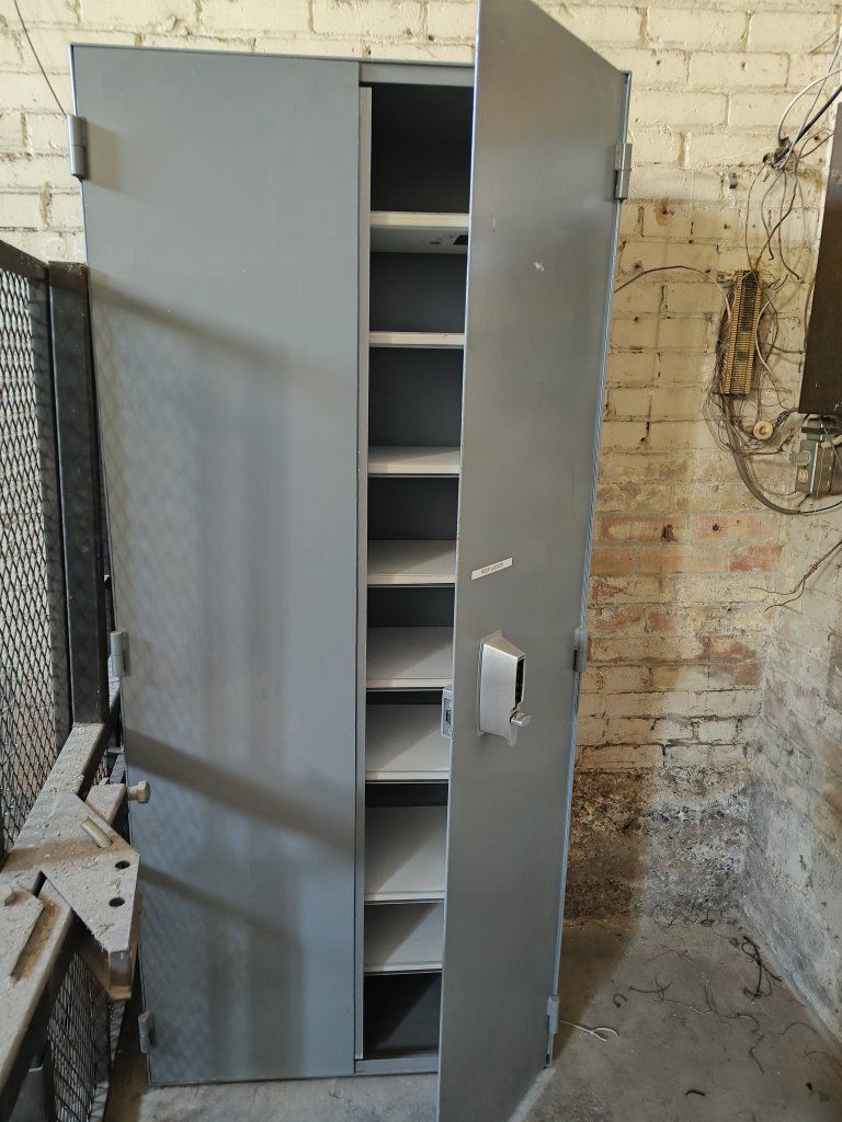 Unican Grey Steel Storage Cabinet with Built-in Combination Lock