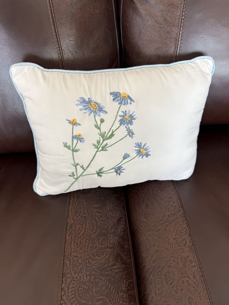 Forget Me Not Flower Toss Pillow