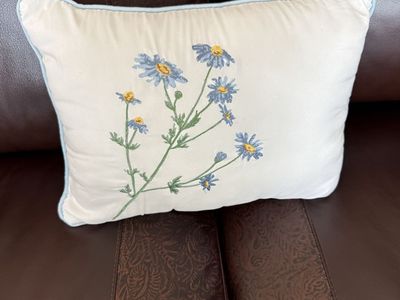 Forget Me Not Flower Toss Pillow