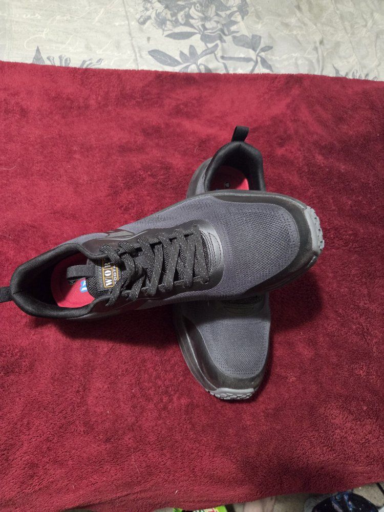 Skechers Work: Men's Black Air-Cooled Memory Foam Slip-Resistant Work carbon fiber toe Shoes SIZE 12