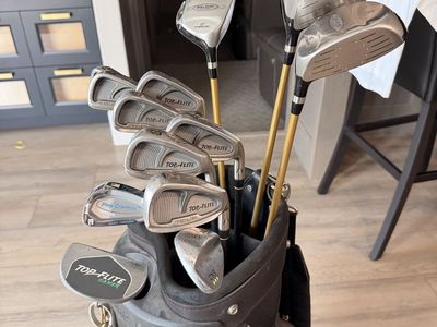 Top-Flite Complete Golf Club Set with Bag - Stainless Steel, Titanium Drivers, Full Set