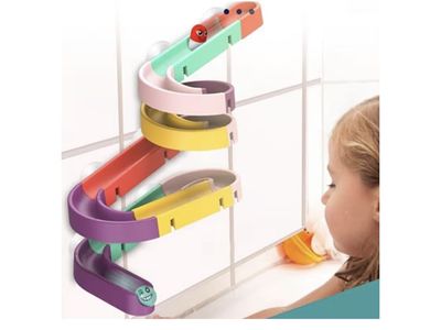 DIY Water Track Bath Toy Set for Toddlers Ages 3-8 with Suction Cups and Balls