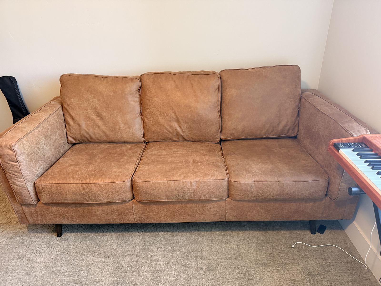 Beown faux Leather Couch- Great Condition