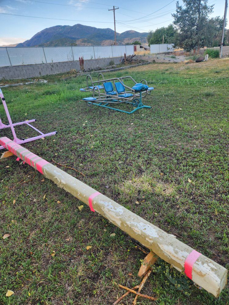 Wooden Backyard Balance Beam - Used Outdoor Play Equipment