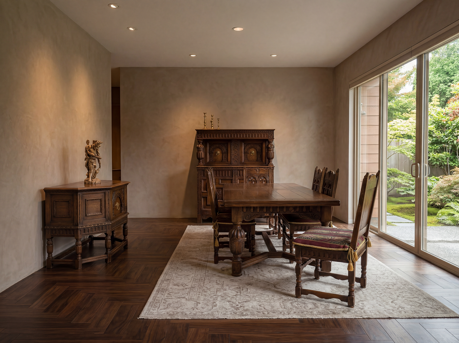 A Table for Sunday Dinners: Solid Carved Oak Dining Set, Seats 10-12, Family Owned