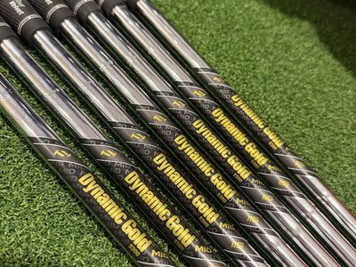 Dynamic Gold Mid 115 S300 Stiff Iron Shaft Set 4-PW 0.355T - Tour Velvet +4 Grips