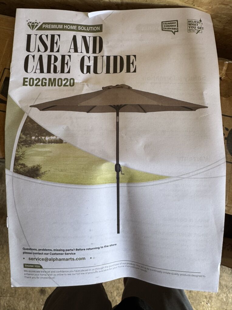 9ft TIlting Patio Umbrella (No Base)