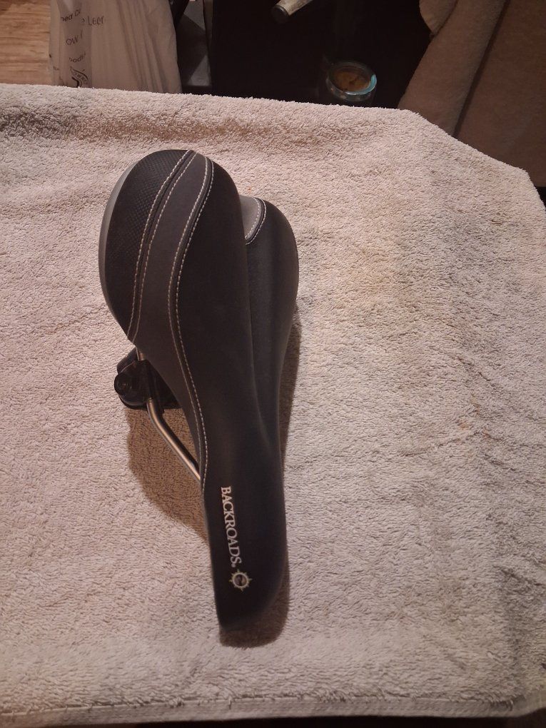 Serfas RX bike saddle. This specific unit features custom Backroads 