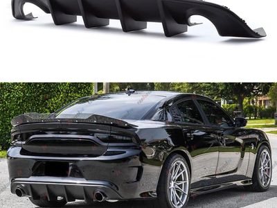2015-2023 Dodge Charger Matte Black Rear Bumper Lip Splitter