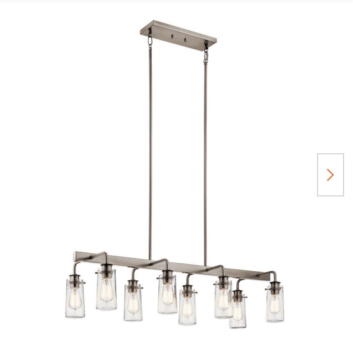 Kichler Brinley 6-Light Brushed Nickel Linear Chandelier with Clear Seeded Glass