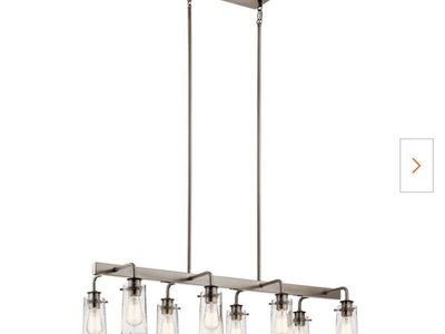 Kichler Brinley 6-Light Brushed Nickel Linear Chandelier with Clear Seeded Glass