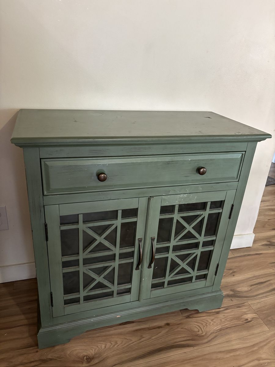 Green Accent Cabinet / Entryway Storage Cabinet