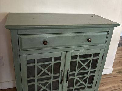 Green Accent Cabinet / Entryway Storage Cabinet