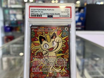 2026 Pokemon Mega Evolution Perfect Order SIR Meowth ex #121 PSA 10 GEM MINT