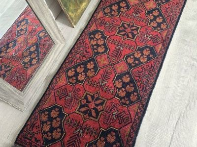 Gorgeous Vintage Handknotted Afghan Rug