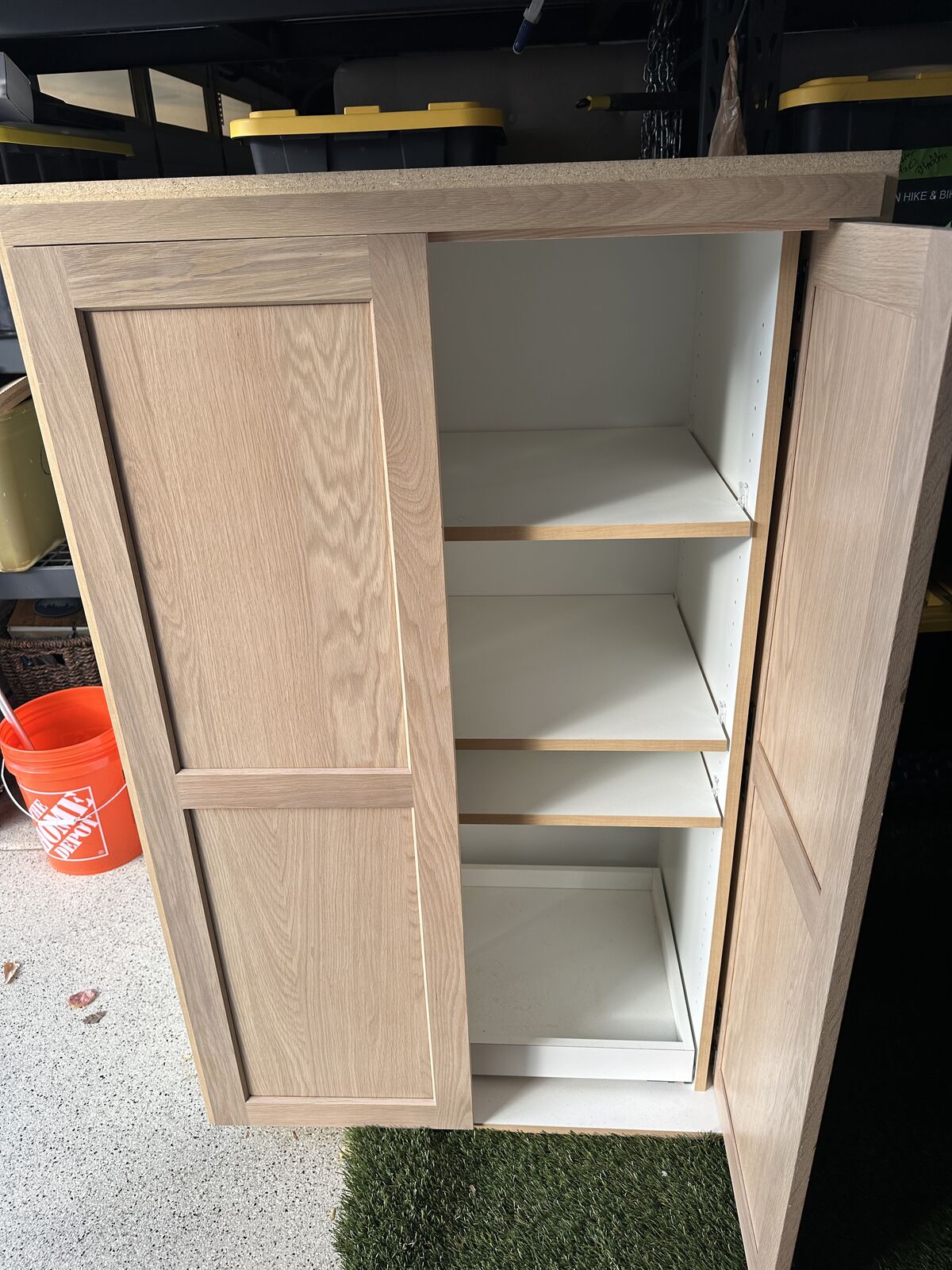 Custom white oak cabinet