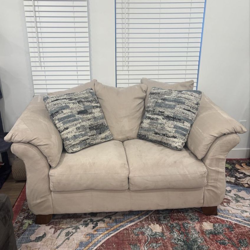 Beige loveseat