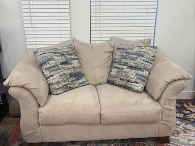 Beige loveseat