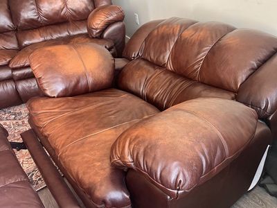 Comfy Leather Couch + Recliner – Need Gone ASAP
