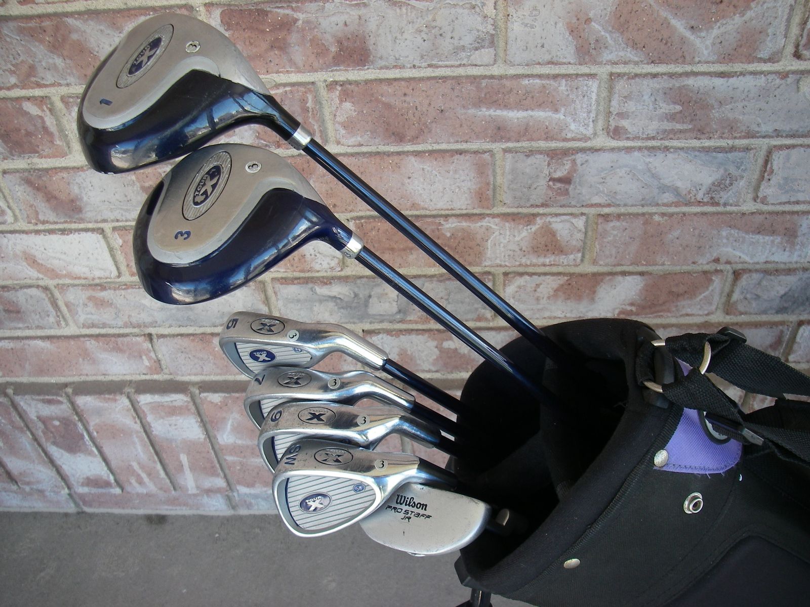 61" - 64" Boys or Girls 8-PC TOUR X JR Golf Clubs Set, Graphite Shafts, w/ Purple RAM Stand Bag, Junior, Right Handed