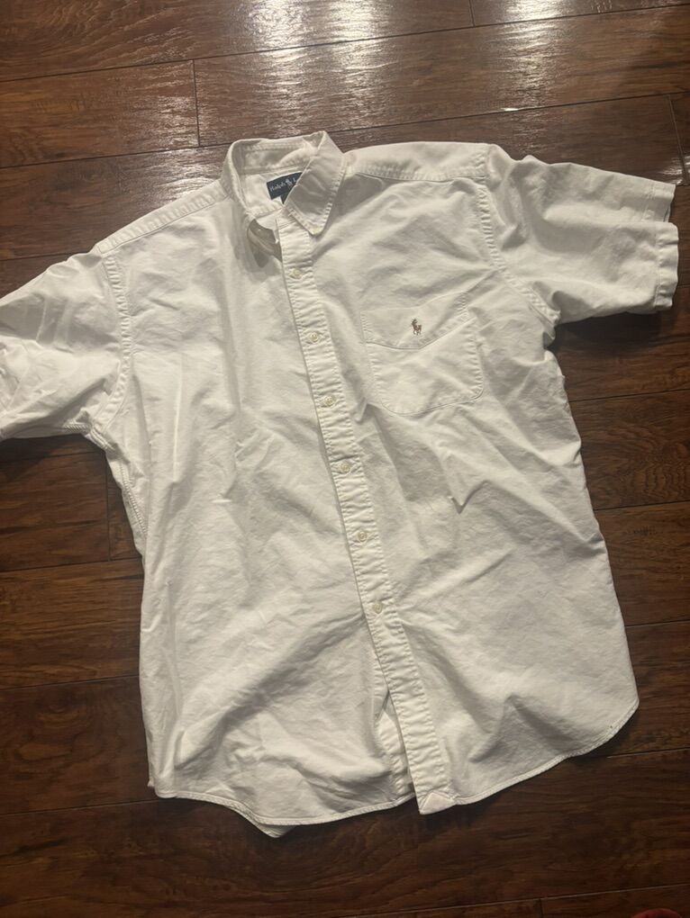 Men's Ralph Lauren Blake Cotton large White Button