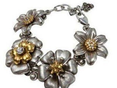 Brighton Lux Garden Silver And Gold Plated Flower Mixed Metal Bracelet