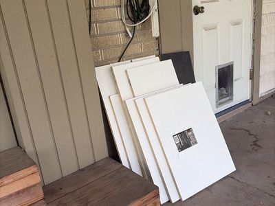 Assorted White Wooden Shelving Panels