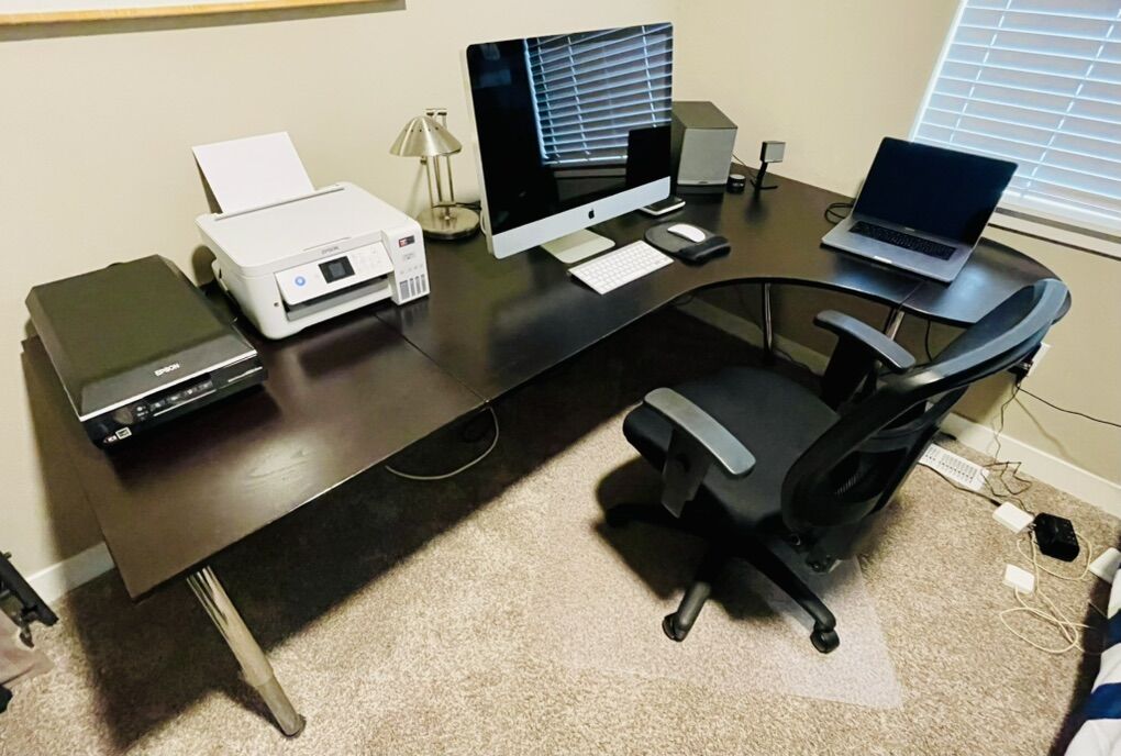 IKEA L Shape Desk - Adjustable, Spacious, Sturdy